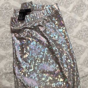 Awesome burning man Holographic Silver Leggings